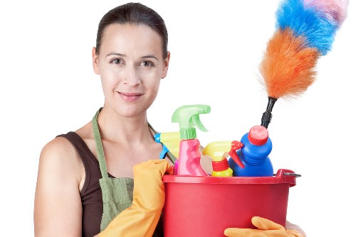 Cleaning service agreement introduction with a professional team setting