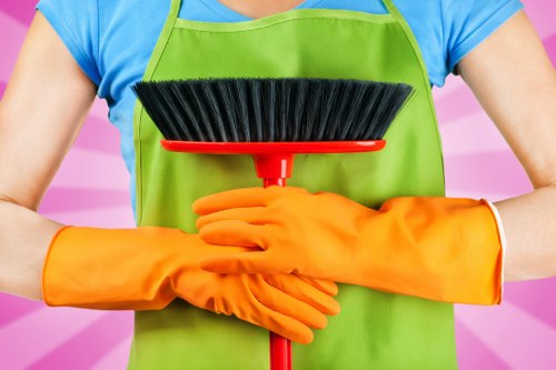 Cleaning professional managing product use with care and control