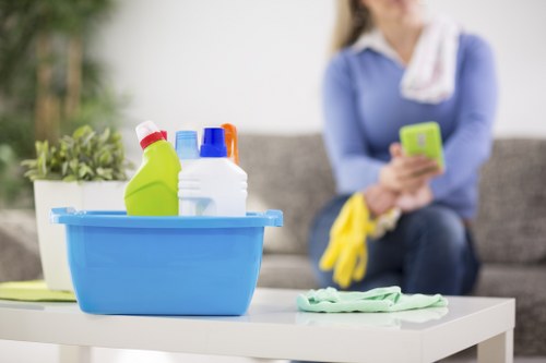Local sofa cleaning service working on a corner suite in SE5
